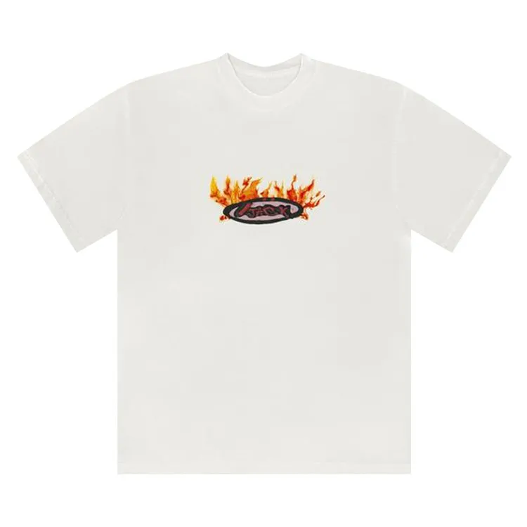 Cactus Jack by Travis Scott Flame Tee 'White', white